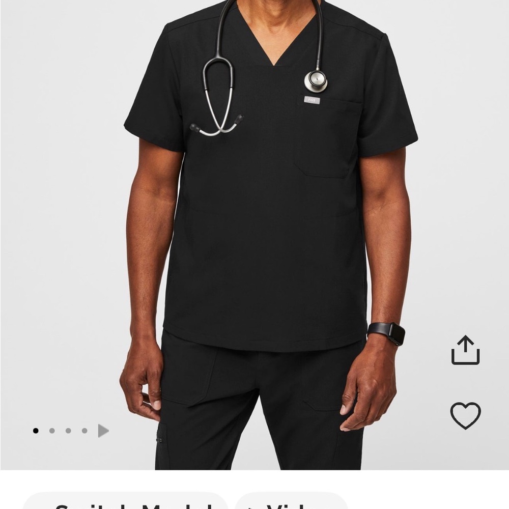 Black Medical Scrub TOP